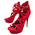 NEW YVES SAINT LAURENT SANDALS TRIBUTE 16 38 RED SUEDE SHOES  ref.928084