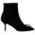 Stuart Weitzman Crystal Buckle Kera Ankle Boots in Black Suede  ref.928255