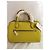 Coach Handtasche aus Canvas und genarbtem Leder Khaki Beige Grün Gelb Silber Hardware - Ansicht 11