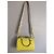 Coach Handtasche aus Canvas und genarbtem Leder Khaki Beige Grün Gelb Silber Hardware - Ansicht 3