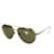LINDA FARROW 351 Übergroße Pilotenbrille 22 Karat vergoldetes Titan Gold hardware Metall  ref.929446