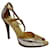 Gold and silver high heeled sandals Casadei Silvery Golden Leather  ref.929471