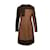 Céline Celine Wool and Leather Dress Brown  ref.930293
