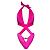 Versace Einteiliger Badeanzug aus Velours mit Ausschnitten Fuchsia Fuschia