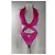Versace Einteiliger Badeanzug aus Velours mit Ausschnitten Fuchsia Fuschia - Ansicht 4