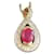 Autre Marque Gold diamond and ruby pendant Golden Yellow gold  ref.931172