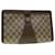 GUCCI GG Canvas Web Sherry Line Clutch Bag PVC Leather Beige Red Auth 42431  ref.931194