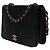 Timeless CHANEL Umhängetasche mit voller Klappe aus schwarzem Leder - 100596 - Ansicht 3