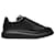 Alexander Mcqueen Oversized Sneakers in Black Leather and Black Heel Pony-style calfskin  ref.931520