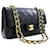 Chanel Classic gefütterte Klappe 9"Chain Shoulder Bag Black Lambskin Schwarz Leder  ref.932723
