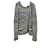 CHANEL A/W 2011 Veste cardigan asymétrique en tricot à fermeture éclair latérale sur le devant Soie Cachemire Gris  ref.932922