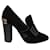 Tory Burch p heeled loafers 39 Black Velvet  ref.933297