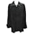 Yves Saint Laurent jacket 48 XL BLACK SUEDE JACKET FRINGED COAT  ref.934419