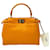 FENDI Iconic Peekaboo mini bag Orange Leather  ref.934473