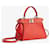 Fendi Peekaboo Mini sac de sellerie rouge Cuir  ref.934478