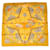 Hermès HERMES CARRE 90 Angel Voyage Scarf Silk Yellow Orange Auth 42856  ref.935714