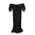 Dolce & Gabbana Vestido ombro a ombro franzido em poliamida preto Nylon  ref.935972