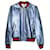 Gucci Crackle Bomber Jacket in Blue Leather  ref.935979