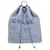 Chanel Deauville Drawstring Backpack in Blue Canvas and Leather Cloth  ref.935986