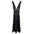 Valentino Garavani Valentino Deep V-Neck Sleeveless Midi Dress in Black Leather  ref.936028