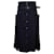 Hermès Falda midi con botones al frente de Hermes con detalle de arnés en lana azul marino  ref.936060