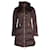 Abrigo largo abullonado de Moncler en poliéster marrón Castaño  ref.936085