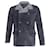 Lanvin Double-Breasted Coat in Navy Blue Suede  ref.936098