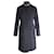 Gucci-Mantel mit Lederkragen aus schwarzer Wolle  ref.936099