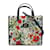 Gucci Handtasche aus Segeltuch mit Blumendruck 550141 Beige Leinwand  ref.936124