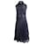Victoria Beckham Pleated Jacquard Midi Shirt Dress in Navy Blue Polyester  ref.936926