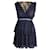 Self portrait Self-Portrait Metallic Pattern Mini Dress in Navy Blue Polyester  ref.936929