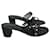 Hermès HERMES  Sandals T.EU 38 Leather Black  ref.937205