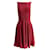 ALAÏA Vestido curto casual de tricô cor de vinho com ajuste e flare Vermelho Viscose  ref.937245