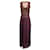 Alaïa Alaia Burgundy / Black Sleeveless Laser-Cut Knit Maxi Dress Purple Viscose  ref.937248
