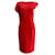 Vestido asimétrico con costuras sin rematar en lana roja de Lanvin  ref.937354