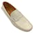 Prada Men's Ivory Crocodile Leather Driving Loafers White Exotic leather  ref.937380
