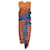 Marni Rouge / Robe mi-longue en crêpe de soie sans manches à imprimé Metropolis bleu Multicolore  ref.937384