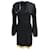 marni negro / Marfil Detalle de lazo bicolor Manga larga Cuello en V Trabajo de seda/Vestido de oficina  ref.937422