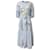 Vestido largo informal con manga abullonada de algodón a capas de papaver azul claro de Cynthia Rowley  ref.937482