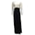 Autre Marque marfil judy zhang / Vestido formal de seda de cuerpo entero de manga larga de dos tonos negro Crudo  ref.937594