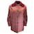 Loro Piana Red Multi Ribbed Knit Collar en cuir de veau Veste en cachemire boutonnée en cuir Laine Rouge  ref.937597