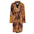 R13 Orange Leopard Padded Winter Robe Coat Cotton  ref.937619