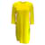 Ralph Lauren Black Label - Robe droite en crêpe jaune à manches trois-quarts Viscose  ref.937660