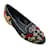 Dolce & Gabbana Grauer Flanell-Samt mit Blumenmuster und Key Flats Leinwand  ref.937676