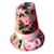 Dolce & Gabbana Chapeau bob à fleurs en velours rose multi Coton  ref.937681