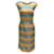 Dolce & Gabbana Tan / Blue / Black Striped Linen Cocktail Dress Camel  ref.937689