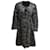 Donna Karan New York Automne 2010 Manteau mi-long en tweed de laine noir et gris  ref.937696