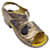 Dries van Noten Bronzefarbene Metallic-Sandalen aus Schlangenleder Metallisch Exotisches Leder  ref.937709