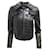 Elie Tahari Black Jagger Full Zip Croc Embossed Faux-leather Jacket Synthetic  ref.937748