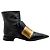 Jil Sander Black Leather Pointy Toe Gold Buckle Booties - view 2